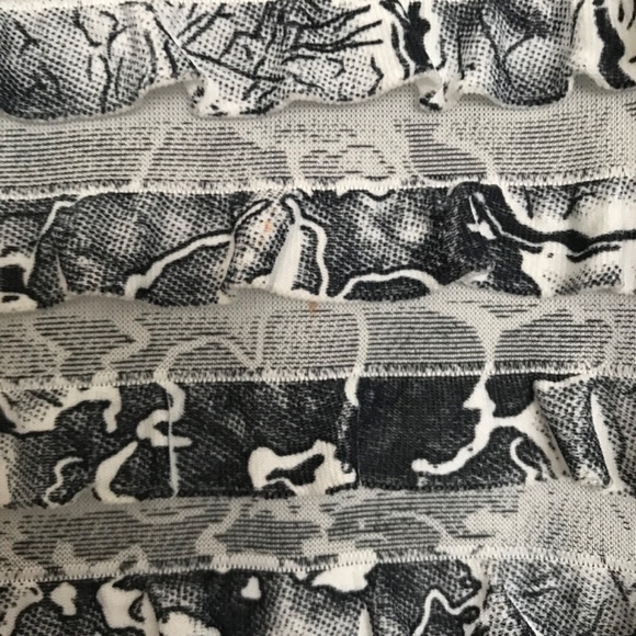 Y2K Suzy Shier Floral Sleeveless High Neck Blouse Top M Black White - Picture 8 of 10